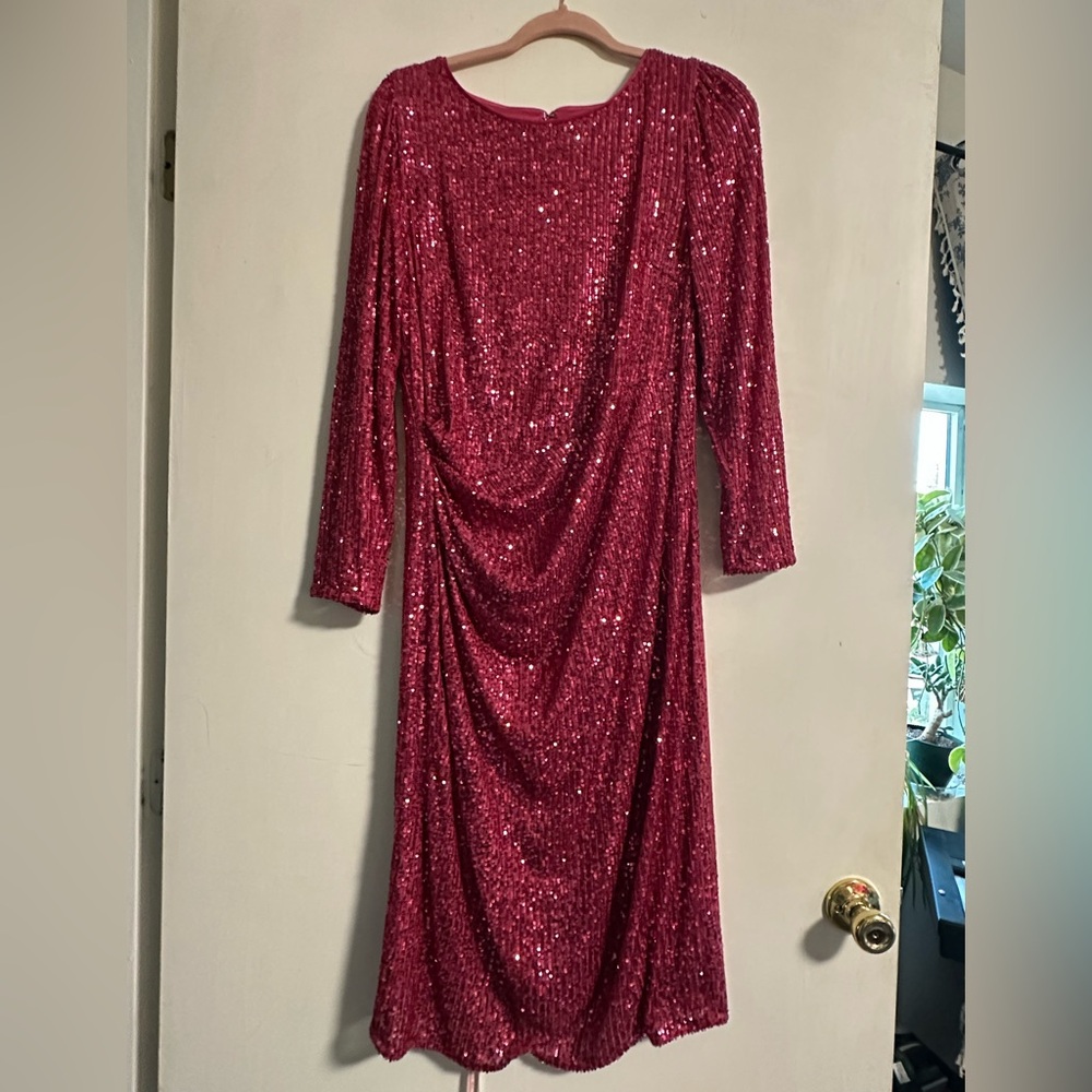 Elegant Pink Sequin Dress